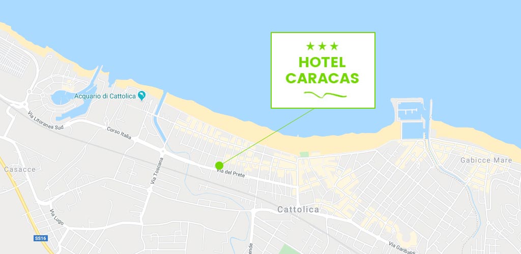 Where is the Hotel Caracas in Cattolica