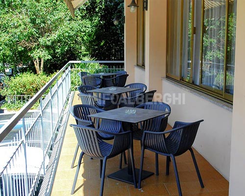 Small terrace with tables