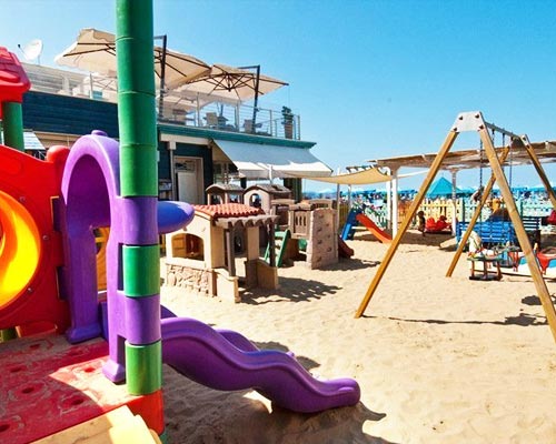 Childrens play area on the beach