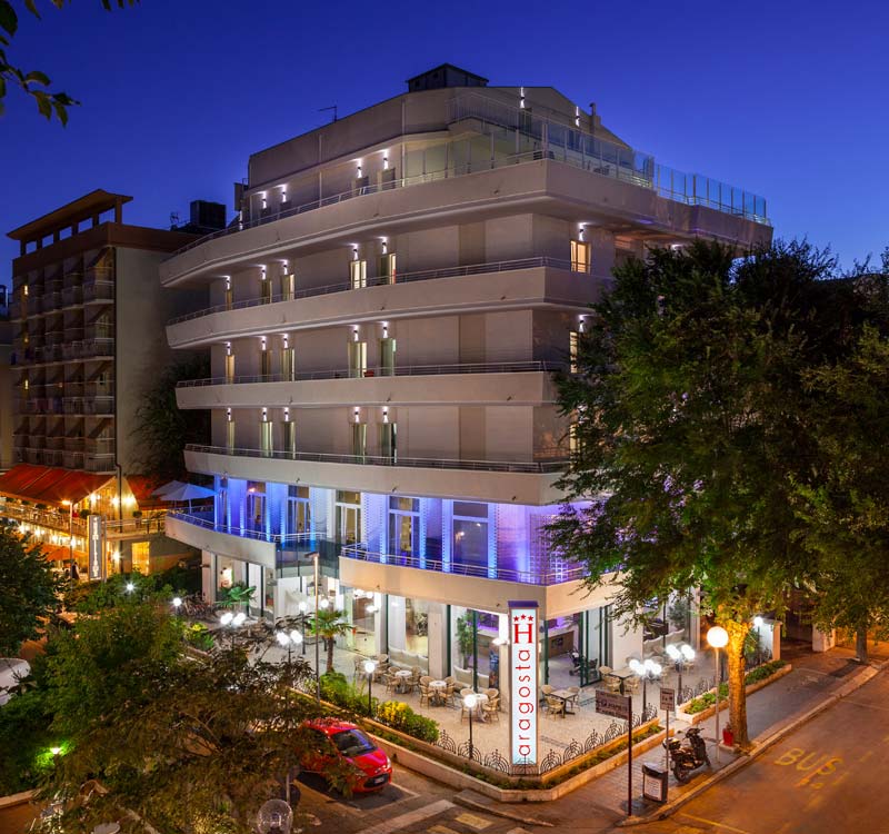 Panoramic view of the Hotel Aragosta in Cattolica