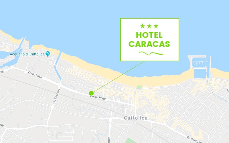 Dove si trova l'Hotel Caracas a Cattolica