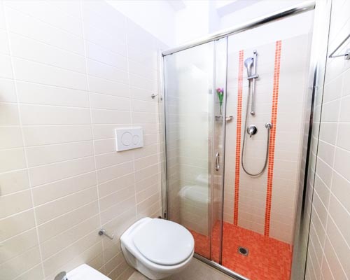 Bathroom with shower box