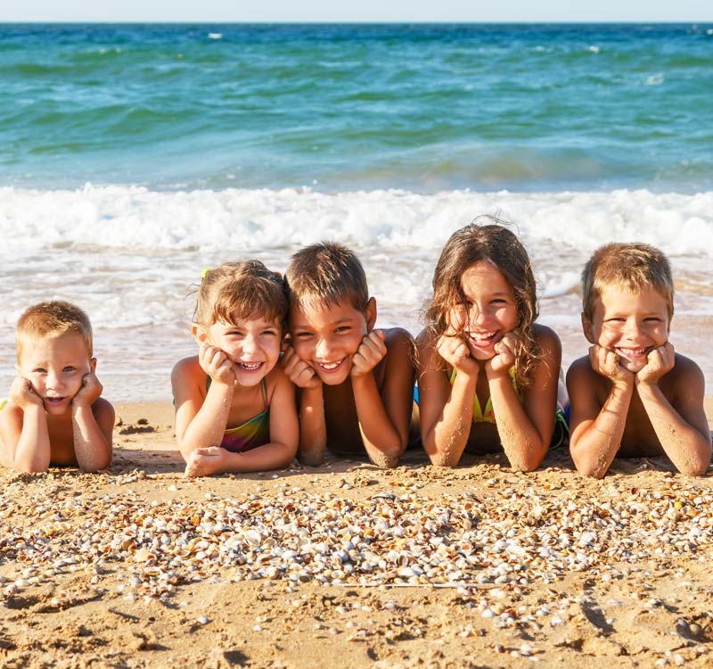 Children by the sea