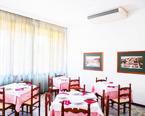 La sala ristorante dell'hotel